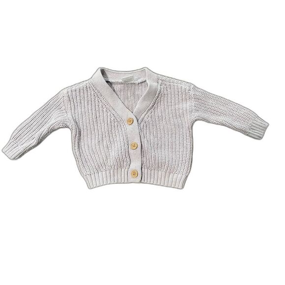 Little Co Girls 3 Months Lauren Conrad Waffle Cardigan Button Up Lavendar - Picture 1 of 4